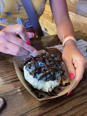 Monster cookie Mint chocolate chip ice cream Hot fudge