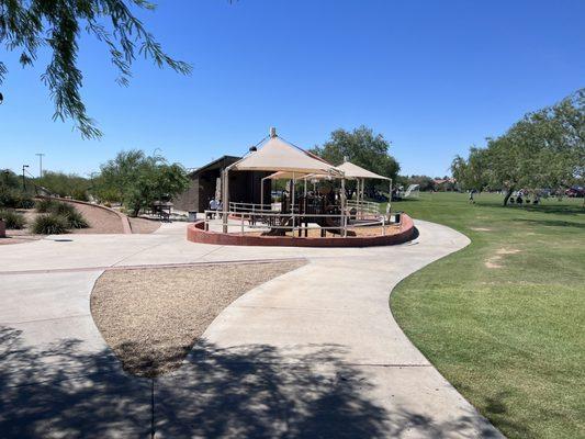 Playground and bathrooms at upper fields