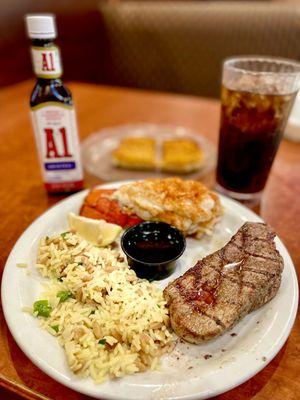 Yummy steak and lobster