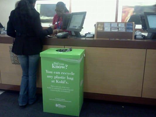 Recycle box next to the customer service desk? Brilliant!