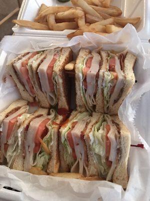 Turkey club with fries. Sooooo good!