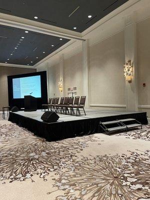 Large ballrooms that held our 300+ people with great AV, a stage large enough to hold several dancers.