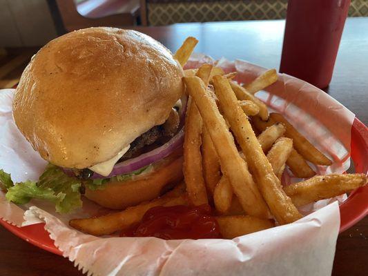 Mushroom Swiss burger