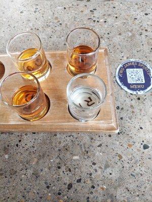 4 whiskey flight of local ryes ... 5-stars