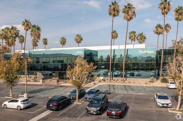 Redlands Parking Lot is Huge and alll around the building.