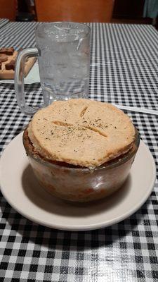 Chicken pot pie. Delicious but pricey, about $8.