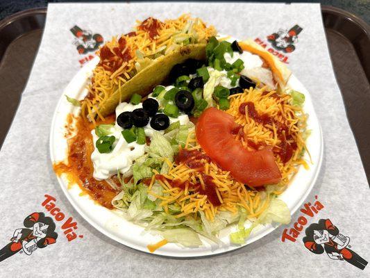 Combo Platter - Beef Taco, Beef Burrito and Salad