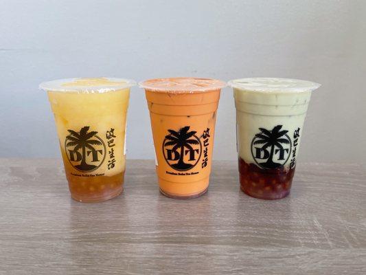 Mango Slush, Thai Tea, Strawberry Matcha Milk Tea ⋅ Torrance, California