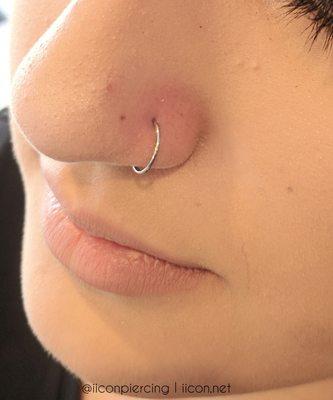 Custom fitted 18g Invictus Titanium continuous ring.