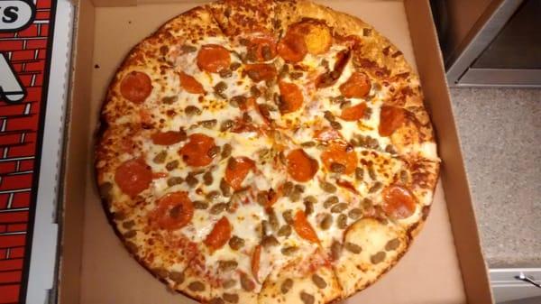 Large pepperoni & sausage pizza