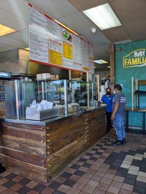 Inside the restaurant.