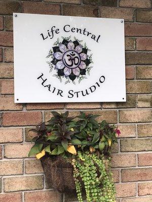 Our beautiful sign/logo at the front door.