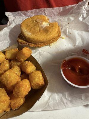 Pork tenderloin and tater tots