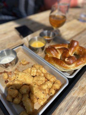 Cheese Curds and Bavarian- Style Pretzels