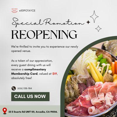 reopening promotion