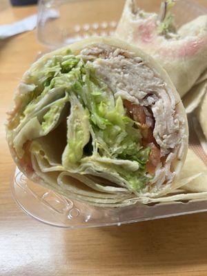 Turkey, Bacon, and Avocado Wrap with extra avocado