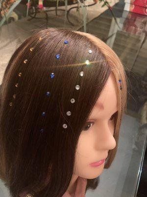 Diamonds on hair