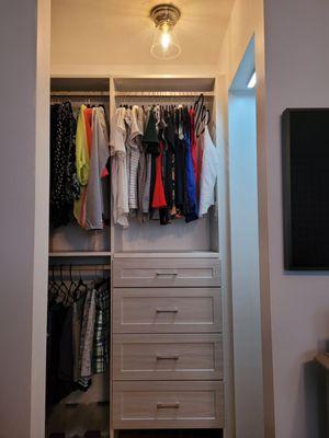 After photo closet install - now a mini walk in closet