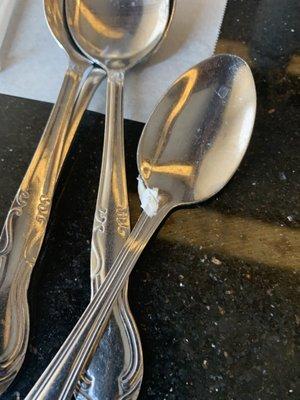 Dirty spoons. plural