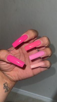 Pink long nails