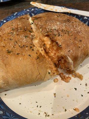 Buffalo Chicken Calzone...The cheese sauce is amazing...next time going to ask for a side of it!