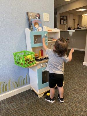 Waiting area - toy kitchen