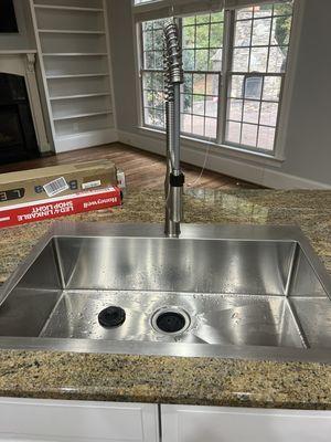 New sink and faucet install