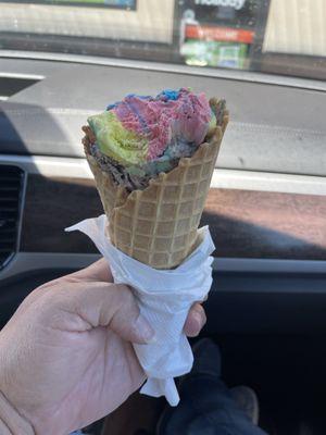 Superman waffle cone