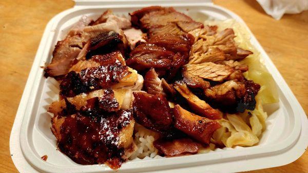 Roast pork and bbq pork over rice