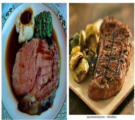 Prime rib on the left ..... the right is what South Park Clubhouse thinks prime rib is