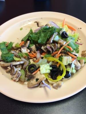 Lots of choice at the salad bar.  Fresh ingredients!