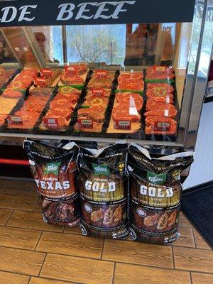 Beef in display case