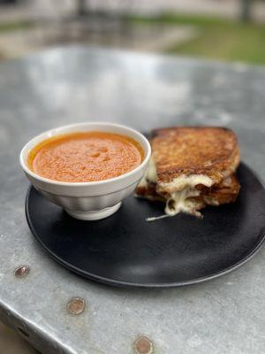 Tomato soup with grilled cheese