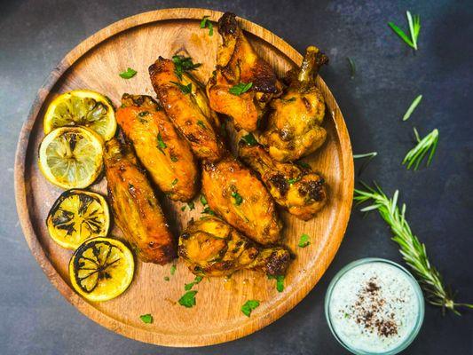 SAFFRON ORGANIC WINGS CHARBROILED TO PERFECTION