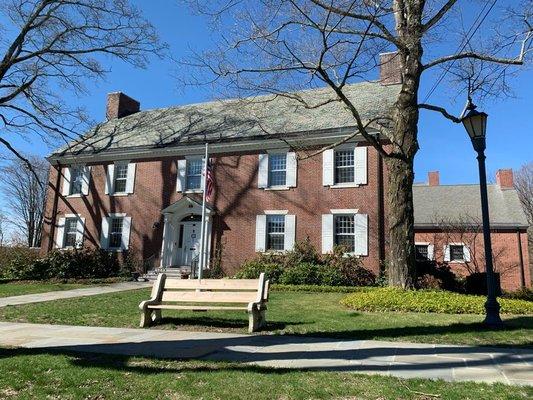 front of the Cyrenius H. Booth Library in the fall