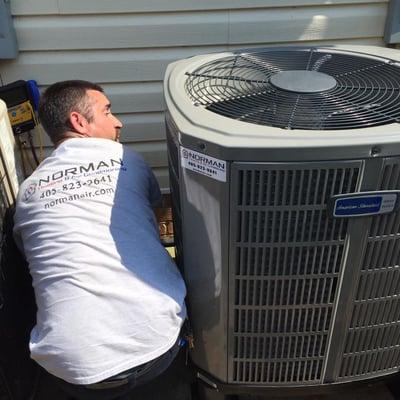 Terrance is working up a sweat out there today getting the cold air blowing for some of our wonderful customers!