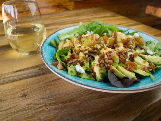 Spiced Pear Salad with draft Guenoc White Wine.