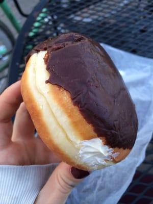 Chocolate glazed creme filled doughnut. No many options for chocolate lovers here