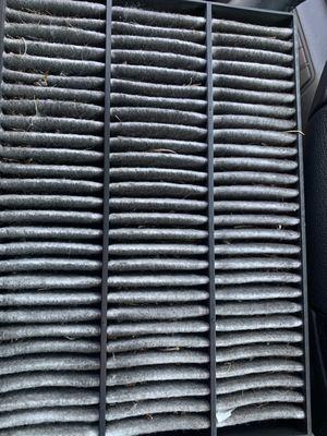 This was my air filter, and the Manager Trey thinks in a month of owning the vehicle it could get that dirty.