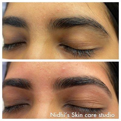 Brow threading before and after