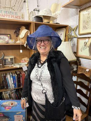 We always have fun in the antique stores. Don't know about this hat.