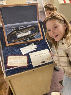 Hamilton and burr dueling pistols at the museum