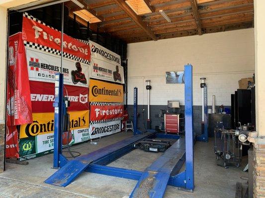 Inside the shop at Pacific Tire.