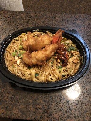 Kung Pao Noodles with Crispy Lobster