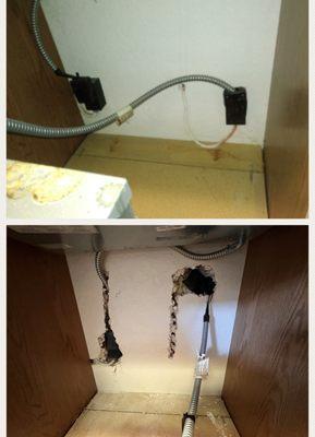 before and after - fire hazard/not up to code