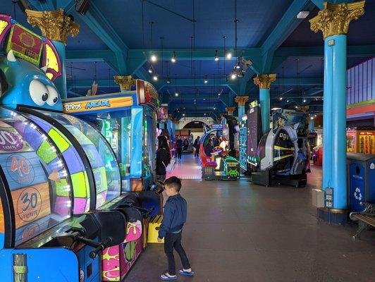 Very large arcade with lasertag inside as well.