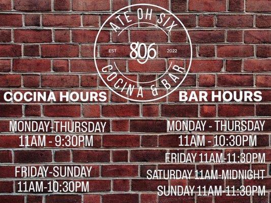 restaurant hours