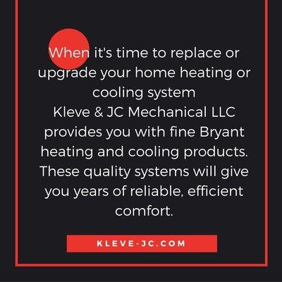 Kleve & JC Mechanical is your furnace and air conditioning dealer/