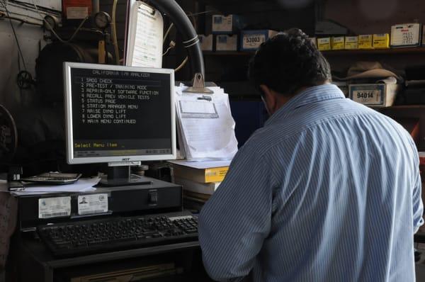 The Smog Check station being operated by Luis