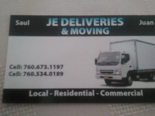 Je Deliveries and Moving Co